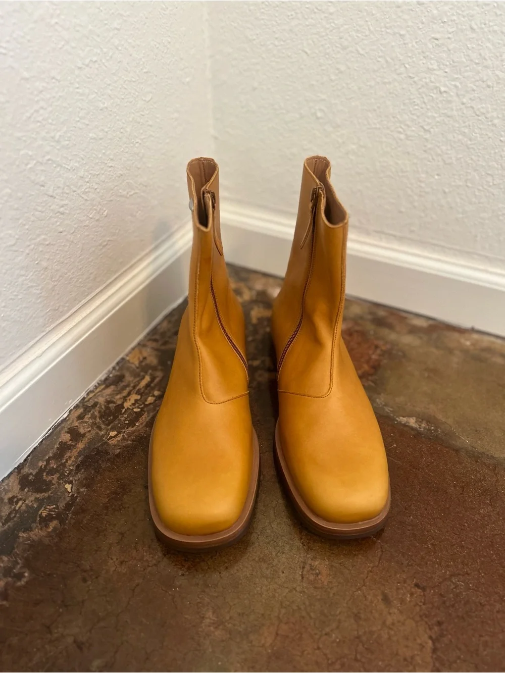 Our Legacy Tan Leather Side-Zip Men's Boots